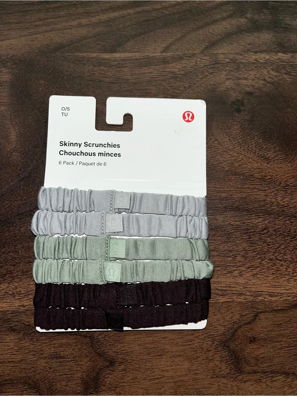 lululemon athletica Skinny Scrunchies 6-Pack — Light Gray, Sage Green, Dark Plum